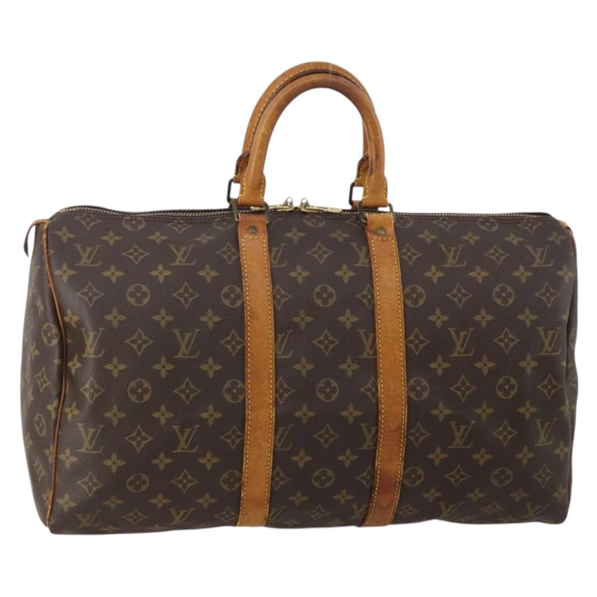 LOUIS VUITTON Monogram Keepall 45 Boston Bag M41428 LV Auth 198543