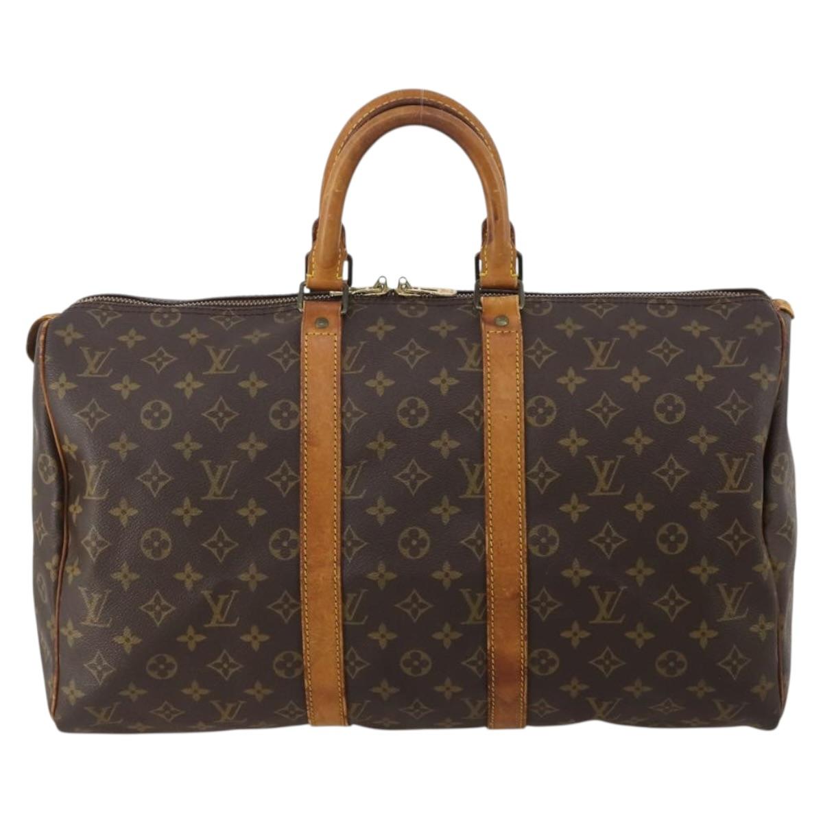 LOUIS VUITTON Monogram Keepall 45 Boston Bag M41428 LV Auth 198543