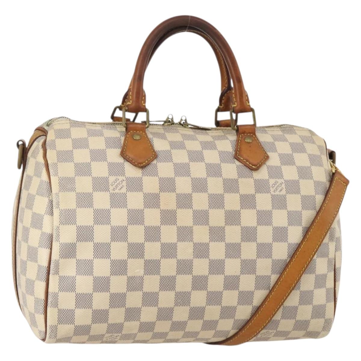 LOUIS VUITTON Damier Azur Speedy Bandouliere 30 Bag 2way N41052 LV Auth 198546