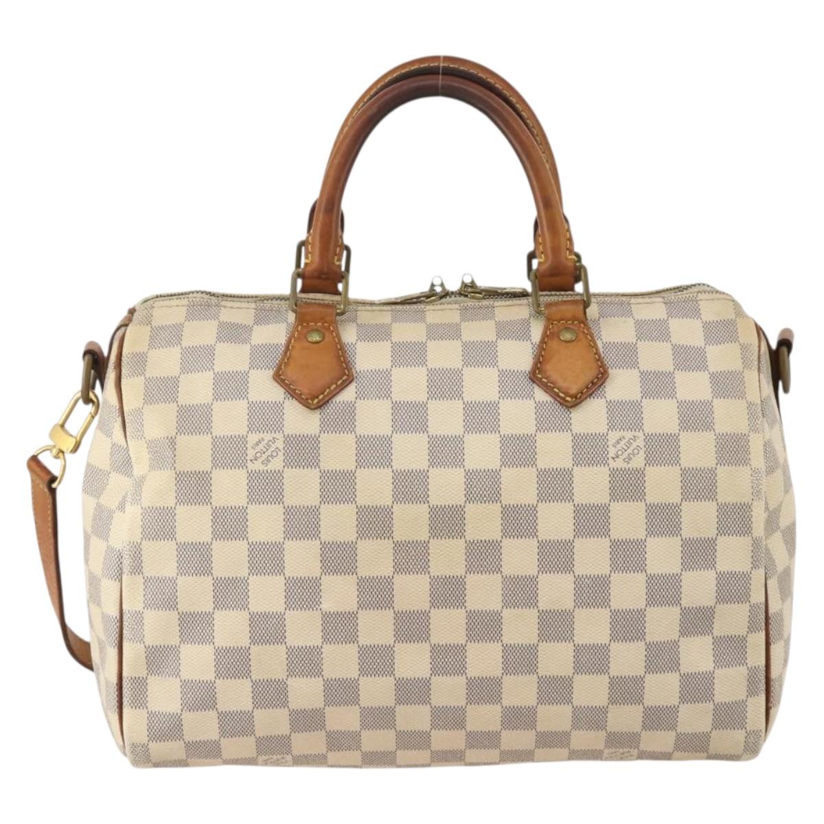 LOUIS VUITTON Damier Azur Speedy Bandouliere 30 Bag 2way N41052 LV Auth 198546
