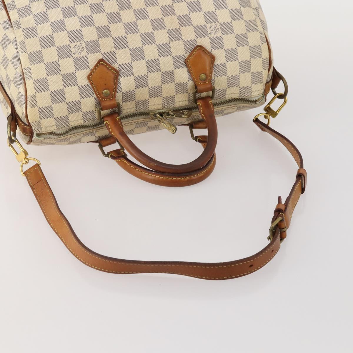 LOUIS VUITTON Damier Azur Speedy Bandouliere 30 Bag 2way N41052 LV Auth 198546