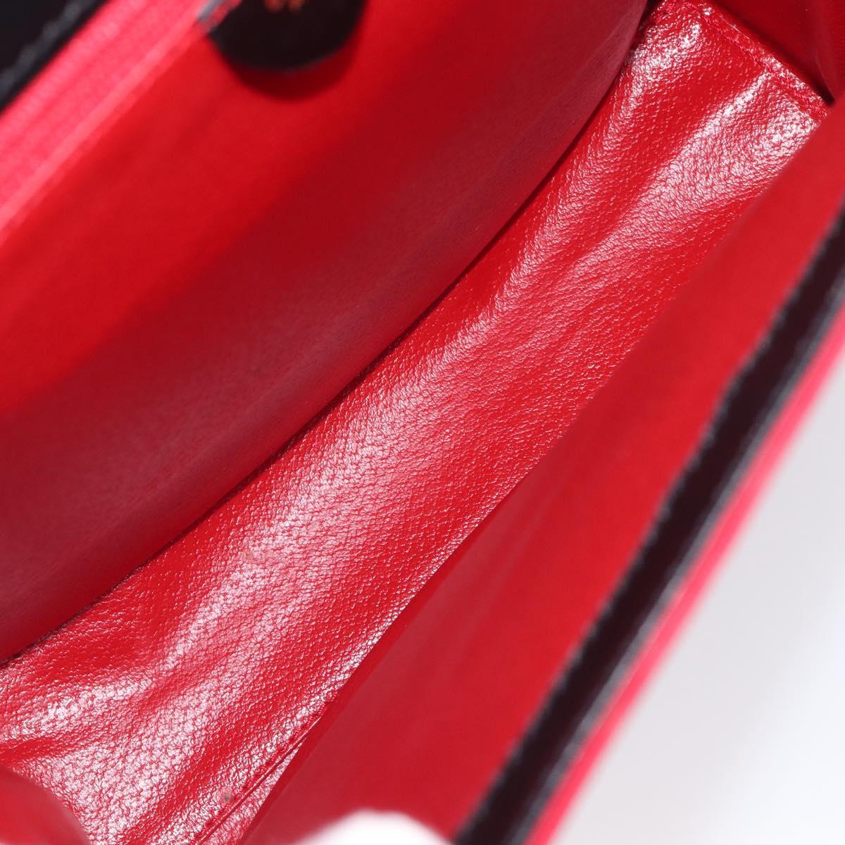 CELINE Circle Shoulder Bag Suede Red Gold Auth 198547A