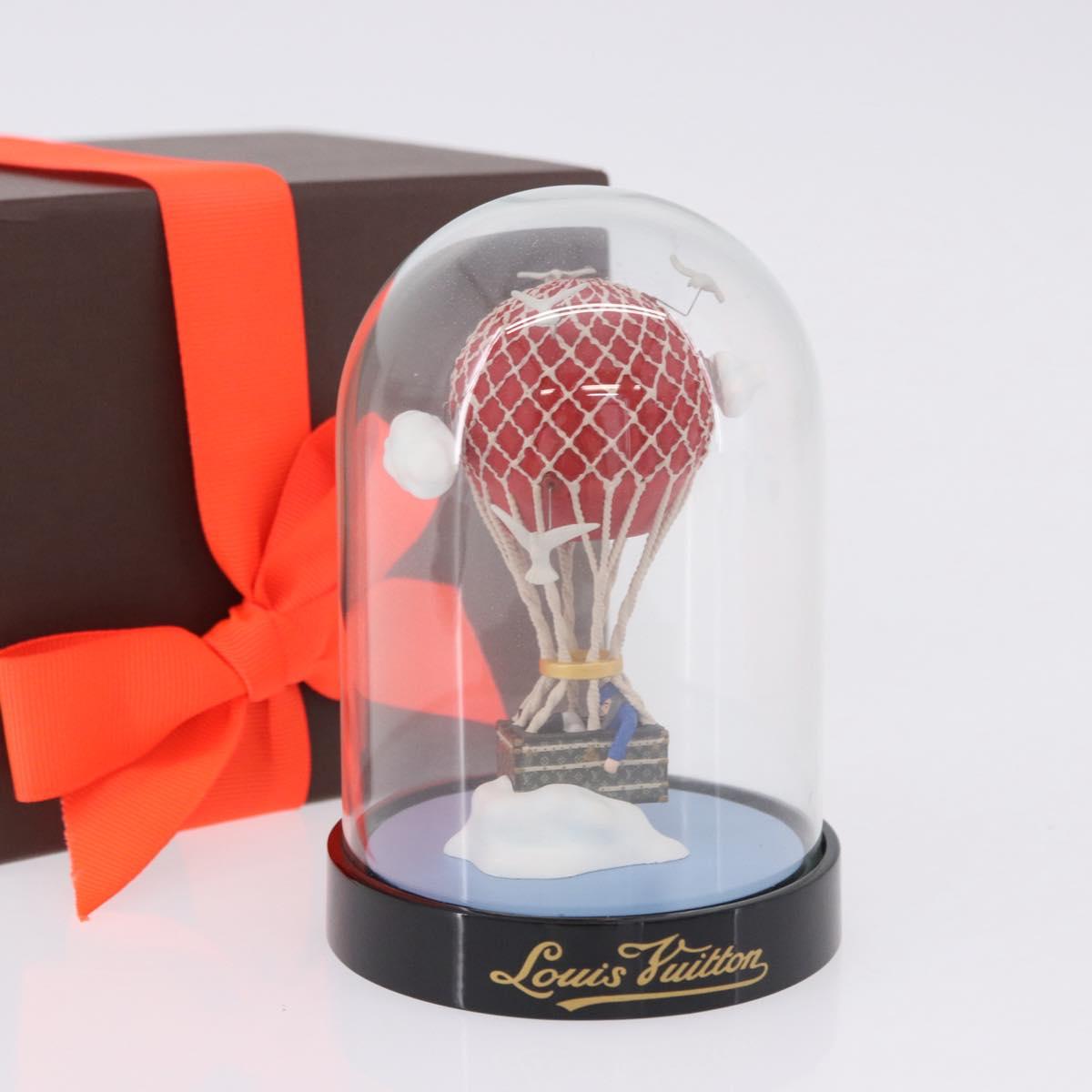LOUIS VUITTON Balloon Snow Globe Glass VIP Only Clear Red LV Auth 198549A