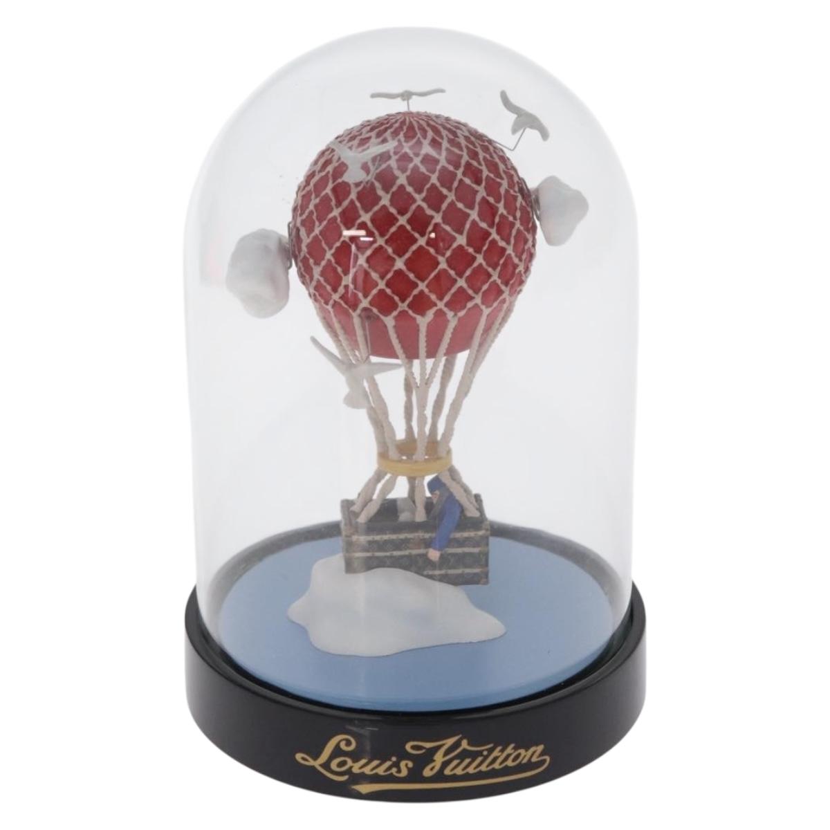 LOUIS VUITTON Balloon Snow Globe Glass VIP Only Clear Red LV Auth 198549A