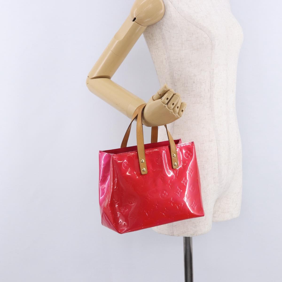 LOUIS VUITTON Monogram Vernis Reade PM Hand Bag Fuchsia Pink M91221 Auth 198550A