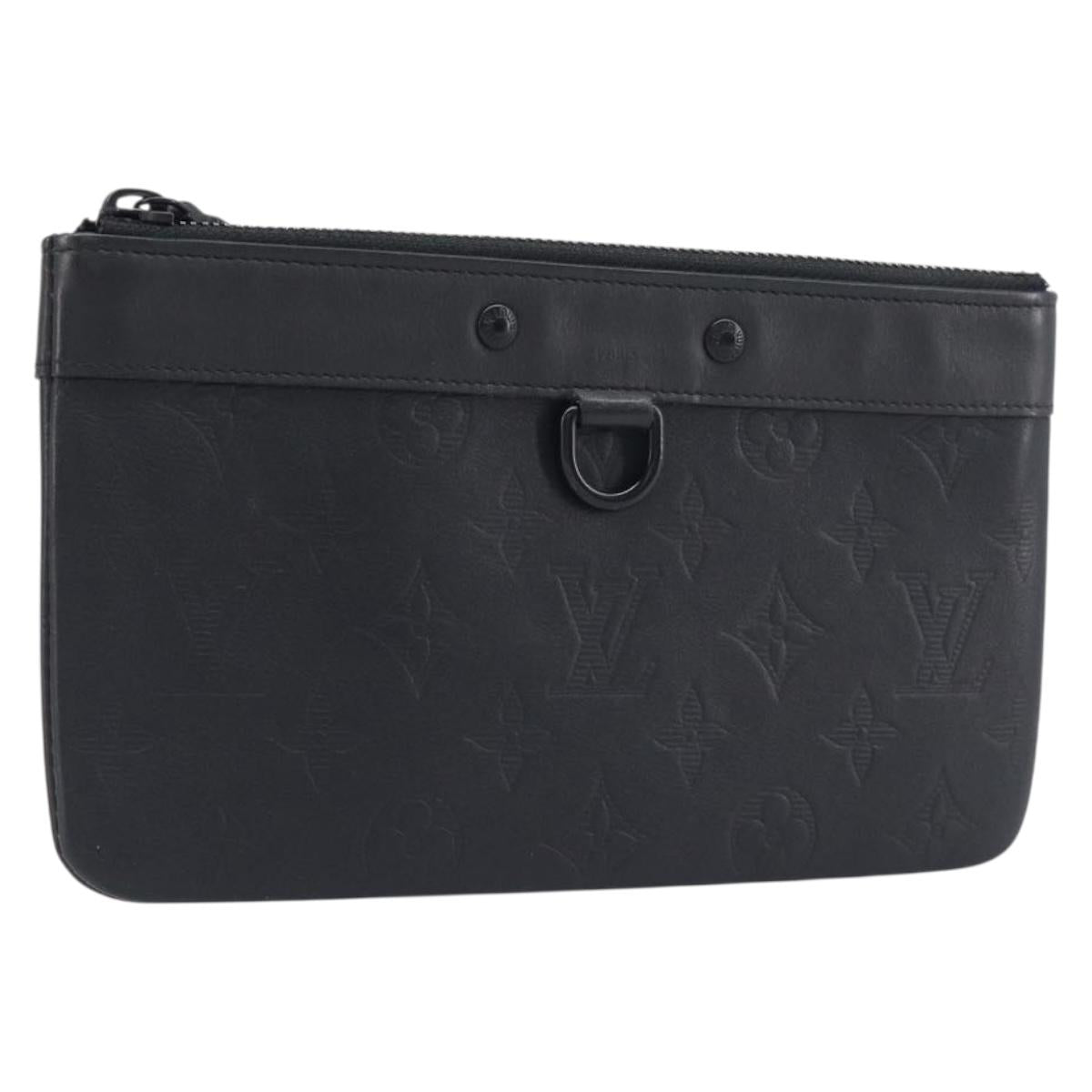LOUIS VUITTON Monogram Shadow Pochette Discovery PM Black M44335 LV Auth 198551A