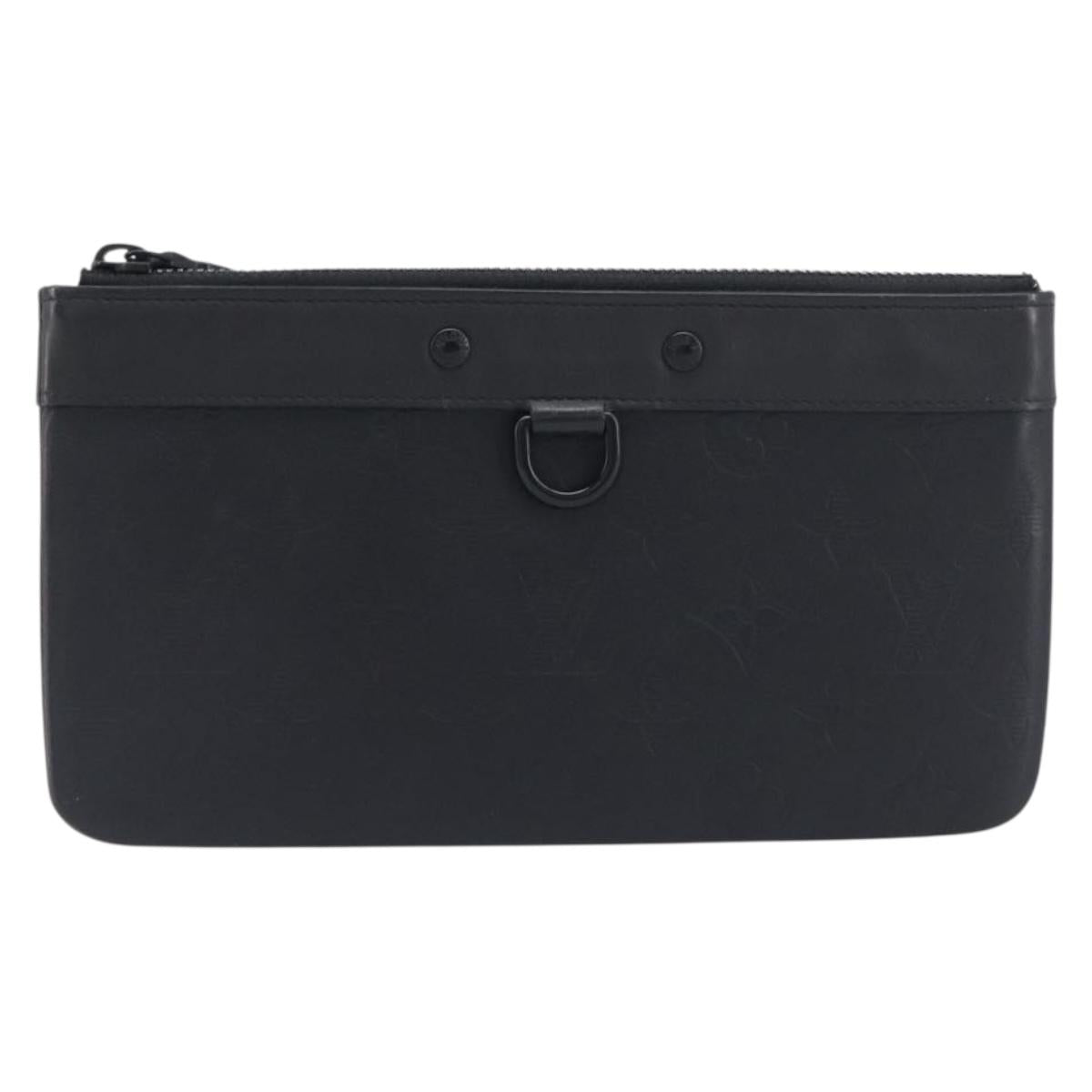 LOUIS VUITTON Monogram Shadow Pochette Discovery PM Black M44335 LV Auth 198551A