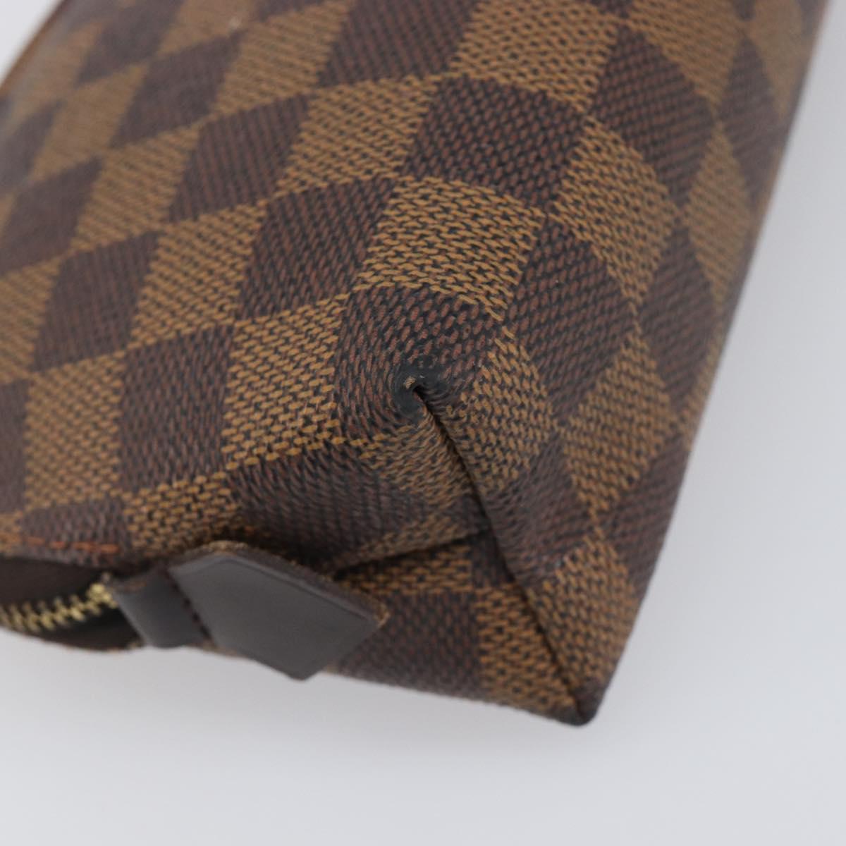 LOUIS VUITTON Damier Ebene Pochette Cosmetic PM Pouch N47516 LV Auth 198553