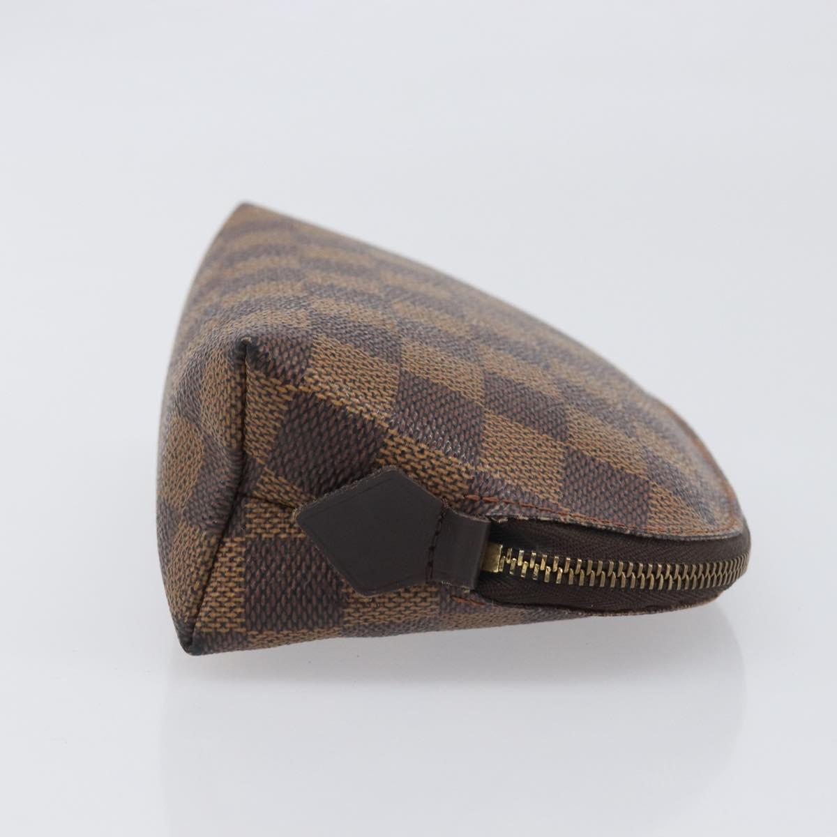 LOUIS VUITTON Damier Ebene Pochette Cosmetic PM Pouch N47516 LV Auth 198553