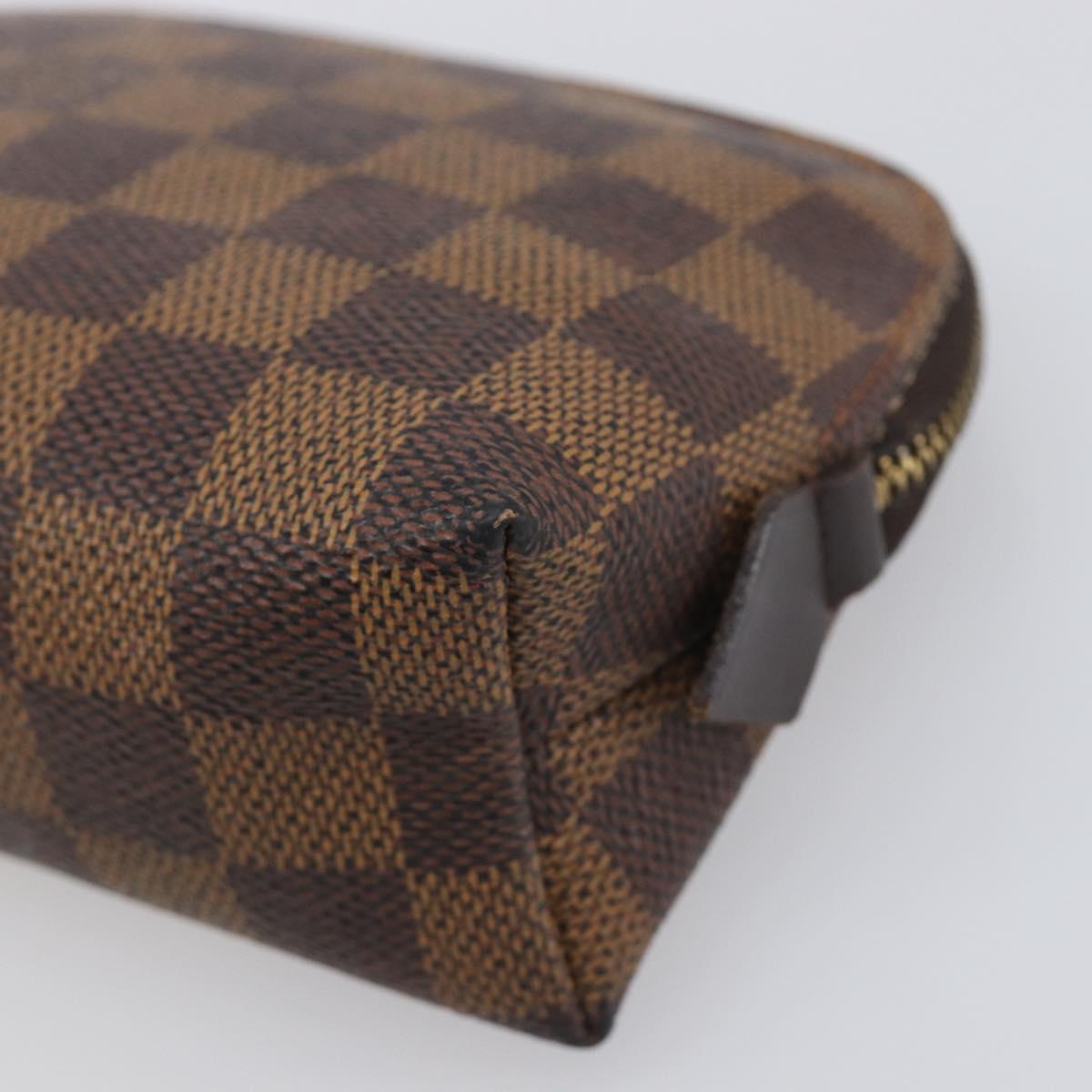 LOUIS VUITTON Damier Ebene Pochette Cosmetic PM Pouch N47516 LV Auth 198553