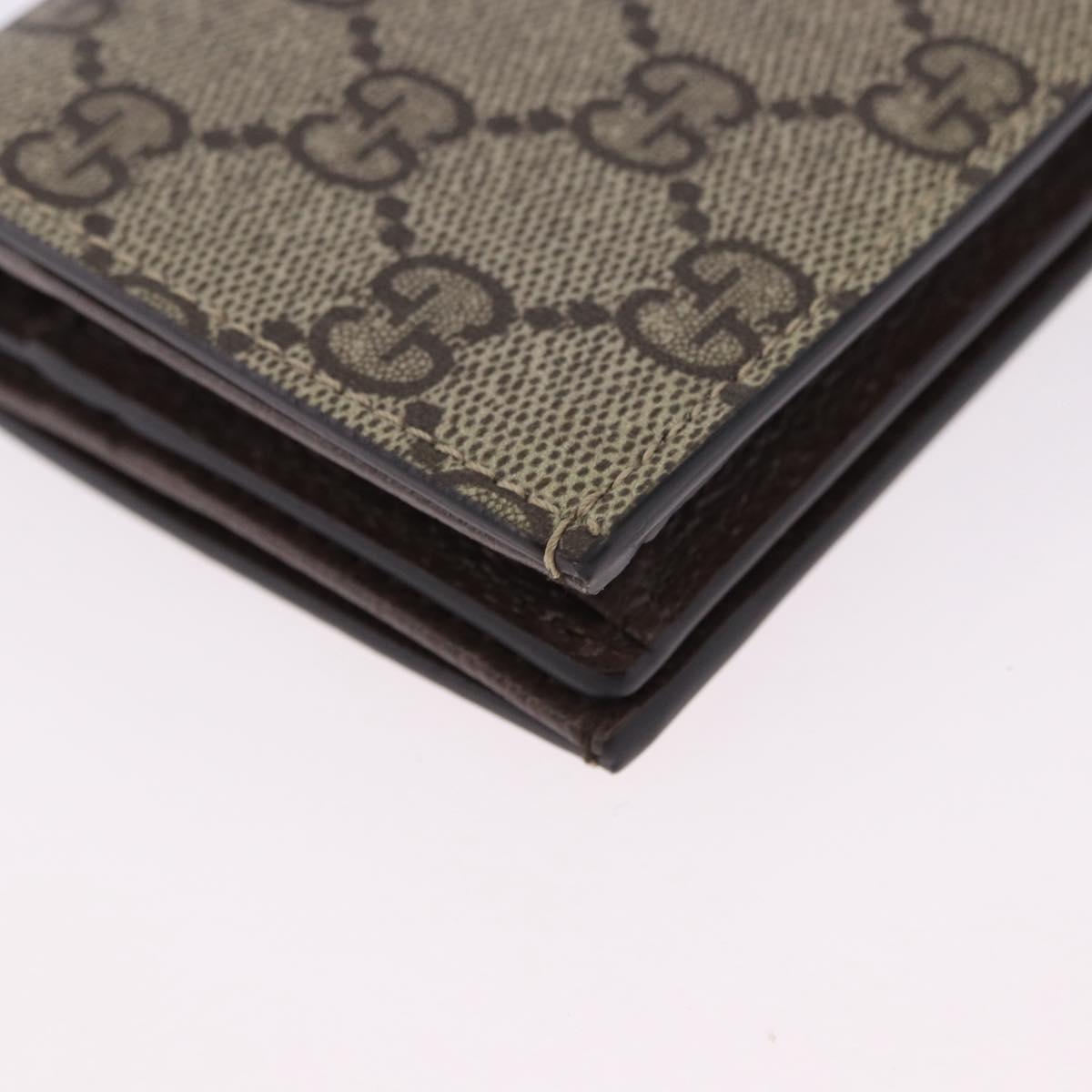 GUCCI BNF GG Supreme Compact Wallet PVC Leather Beige Yellow 701009 Auth 198557M