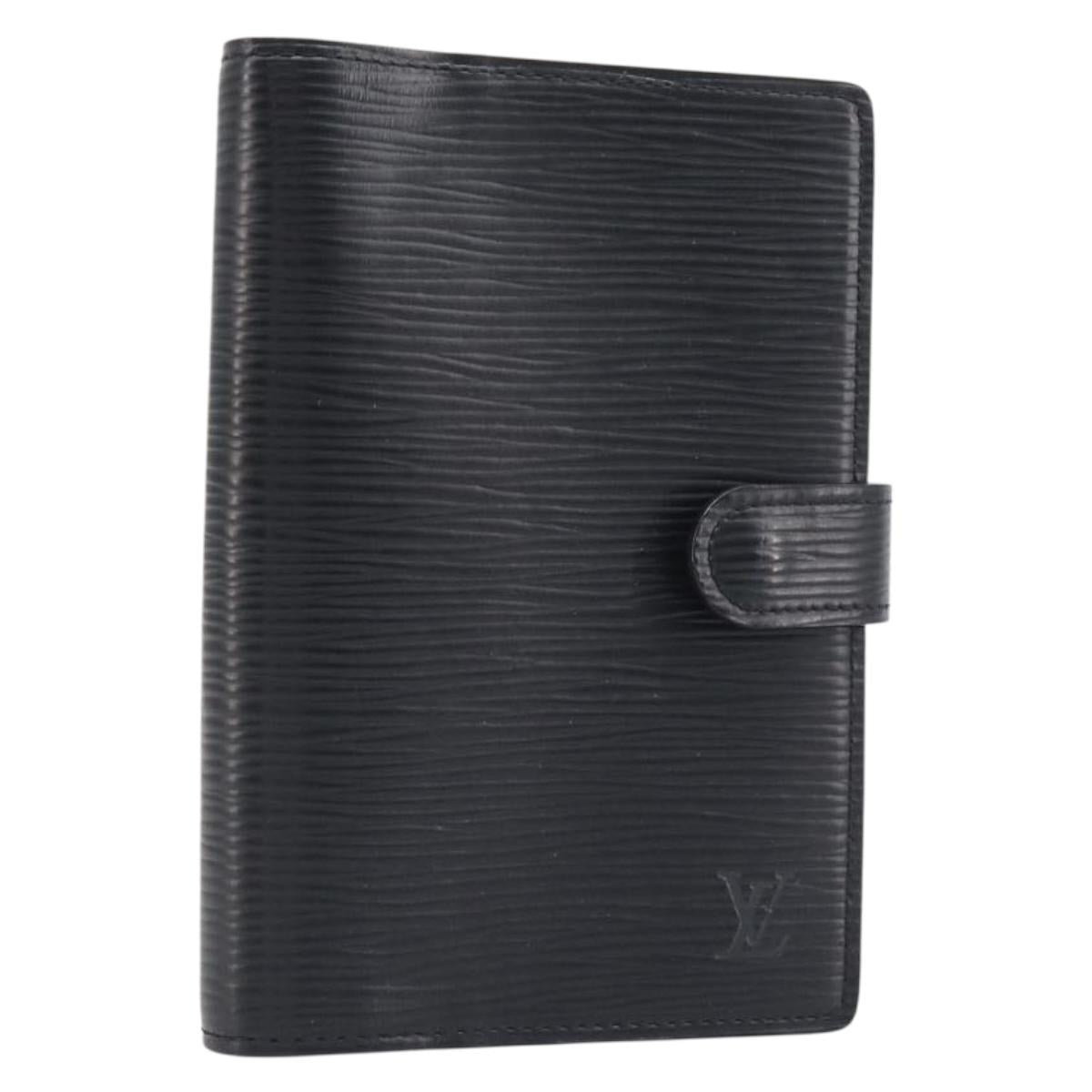 LOUIS VUITTON Epi Agenda PM Day Planner Cover Black R20052 LV Auth 198564A