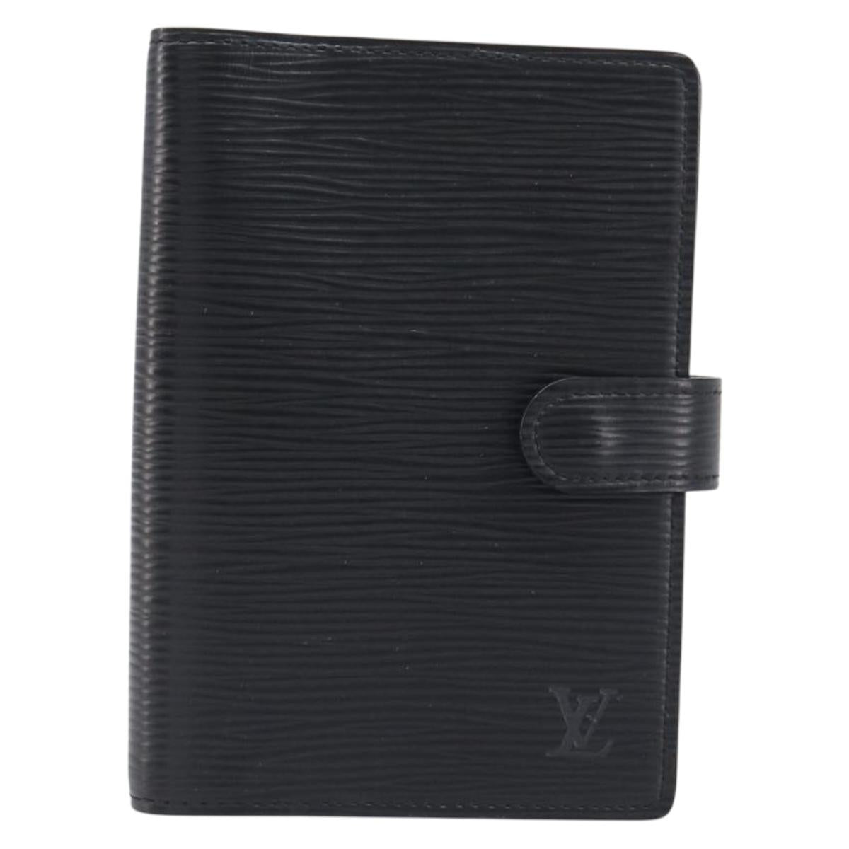 LOUIS VUITTON Epi Agenda PM Day Planner Cover Black R20052 LV Auth 198564A