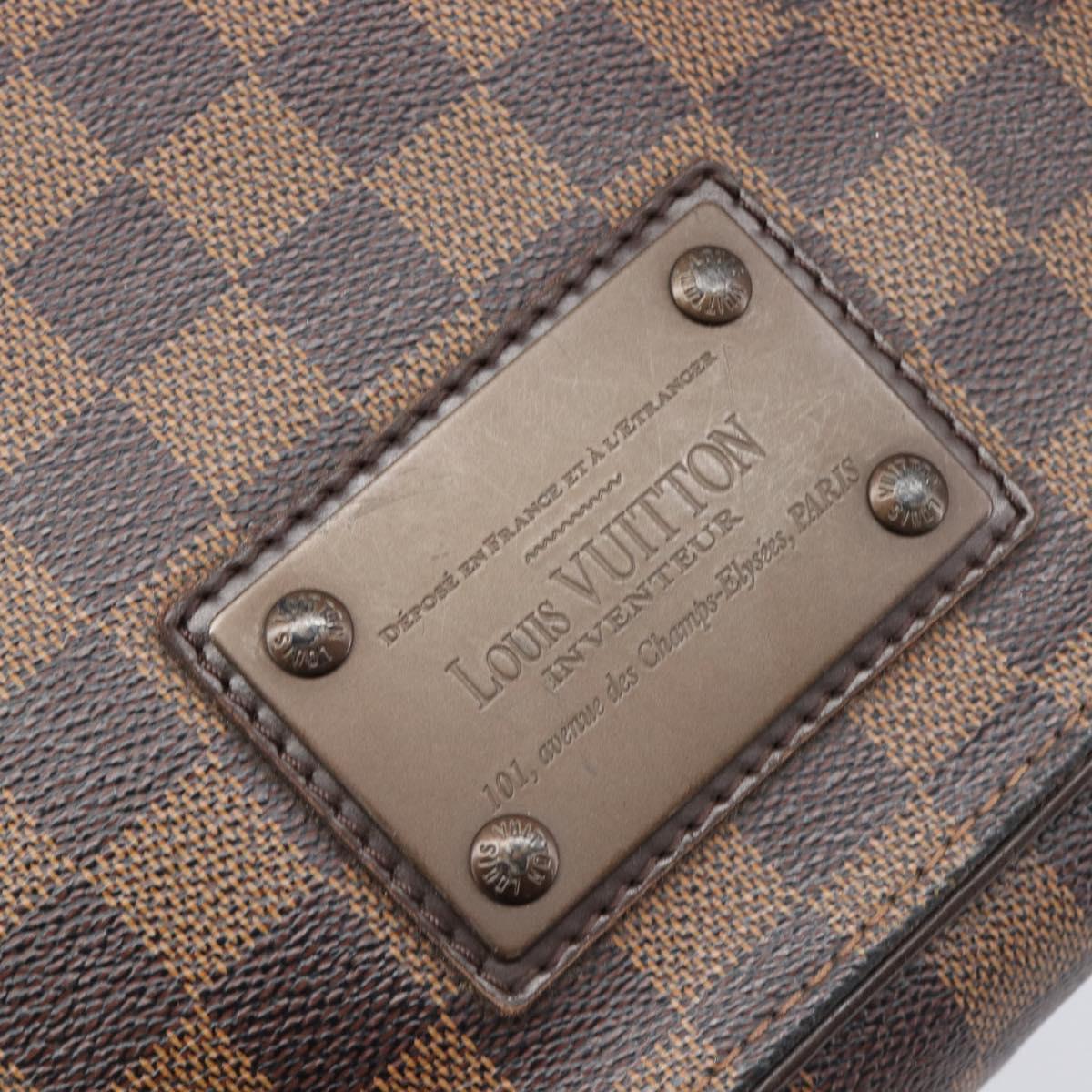 LOUIS VUITTON Damier Ebene Brooklyn PM Shoulder Bag N51210 LV Auth 198568