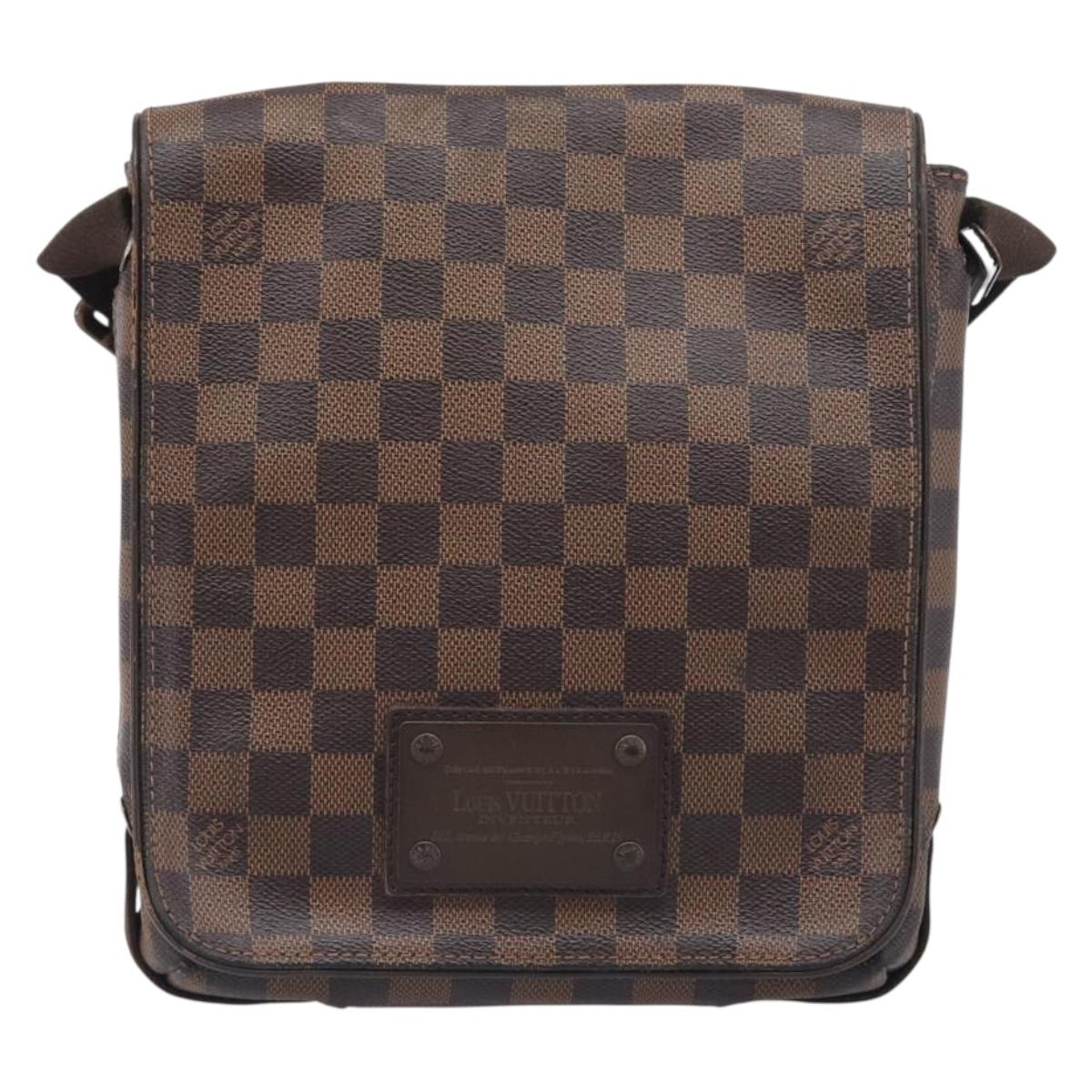 LOUIS VUITTON Damier Ebene Brooklyn PM Shoulder Bag N51210 LV Auth 198568