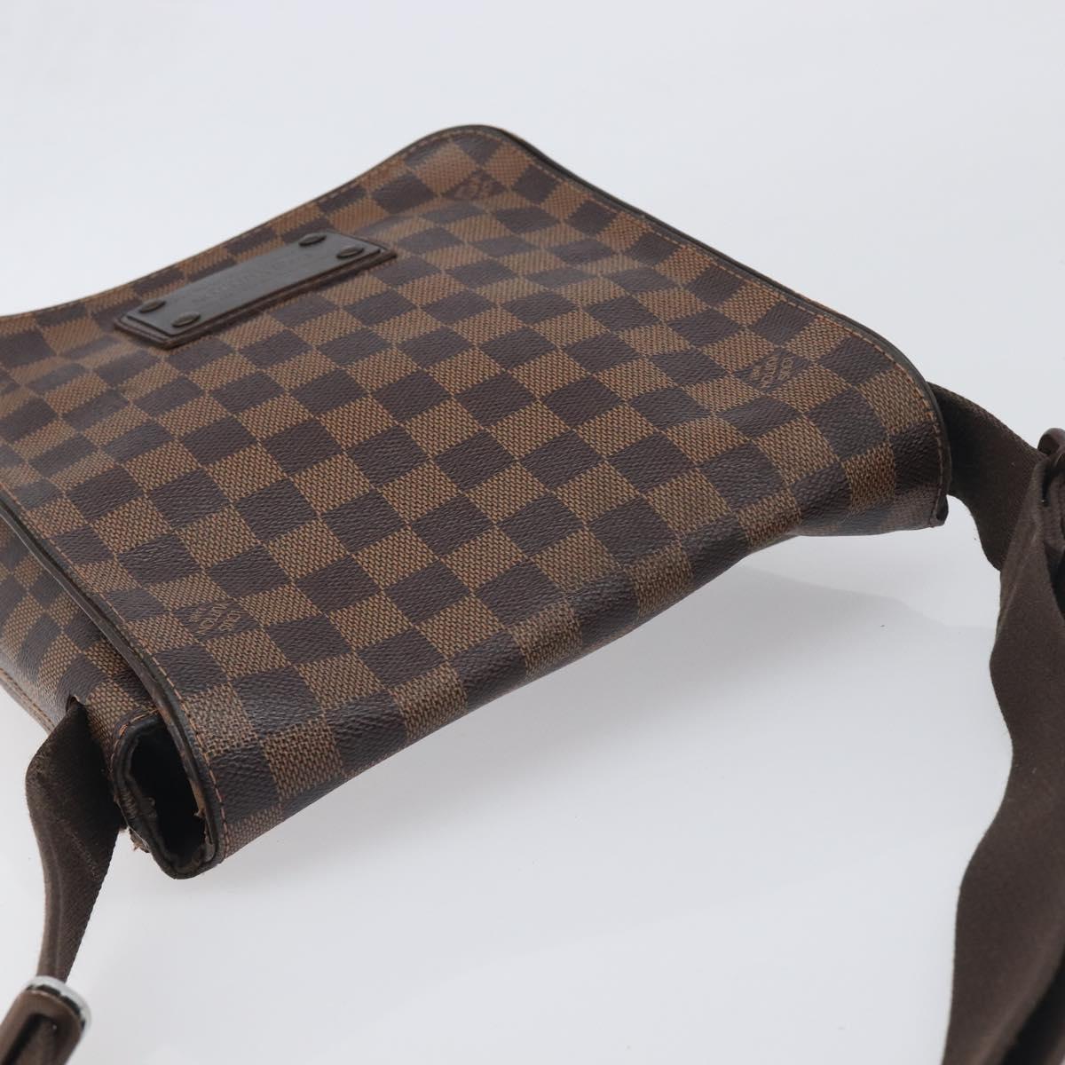 LOUIS VUITTON Damier Ebene Brooklyn PM Shoulder Bag N51210 LV Auth 198568