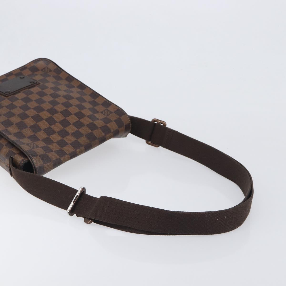 LOUIS VUITTON Damier Ebene Brooklyn PM Shoulder Bag N51210 LV Auth 198568