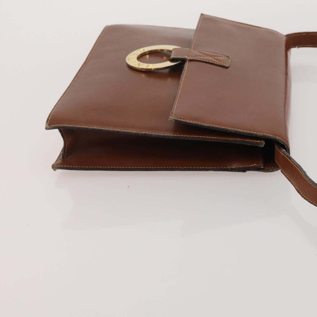 CELINE Macadam Canvas Shoulder Bag PVC Leather 3 Set Brown Beige Auth 198572