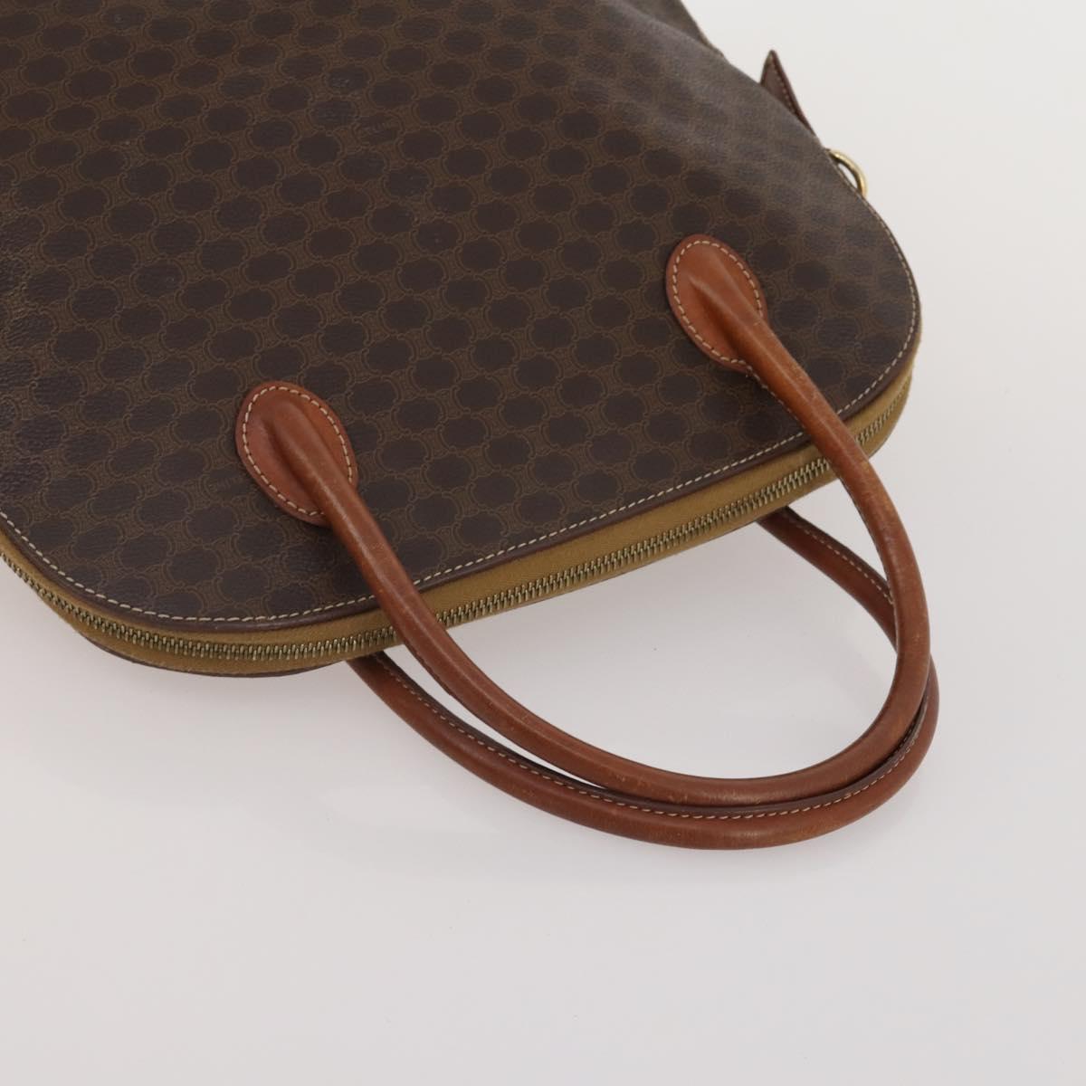 CELINE Macadam Canvas Shoulder Bag PVC Leather 3 Set Brown Beige Auth 198572