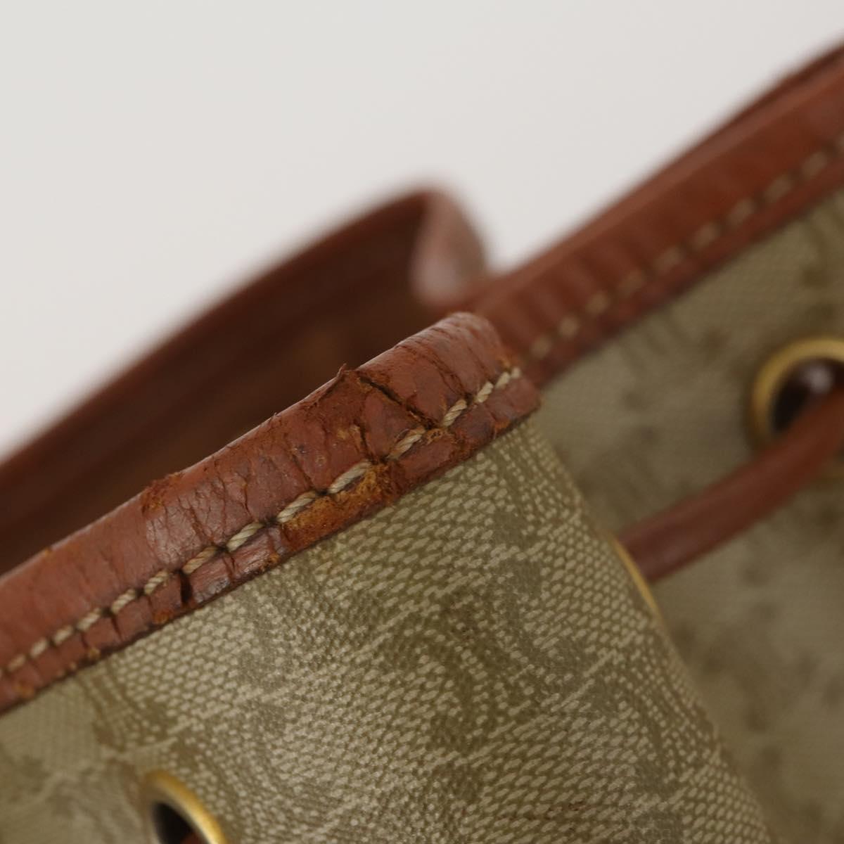 CELINE Macadam Canvas Shoulder Bag PVC Leather 3 Set Brown Beige Auth 198572