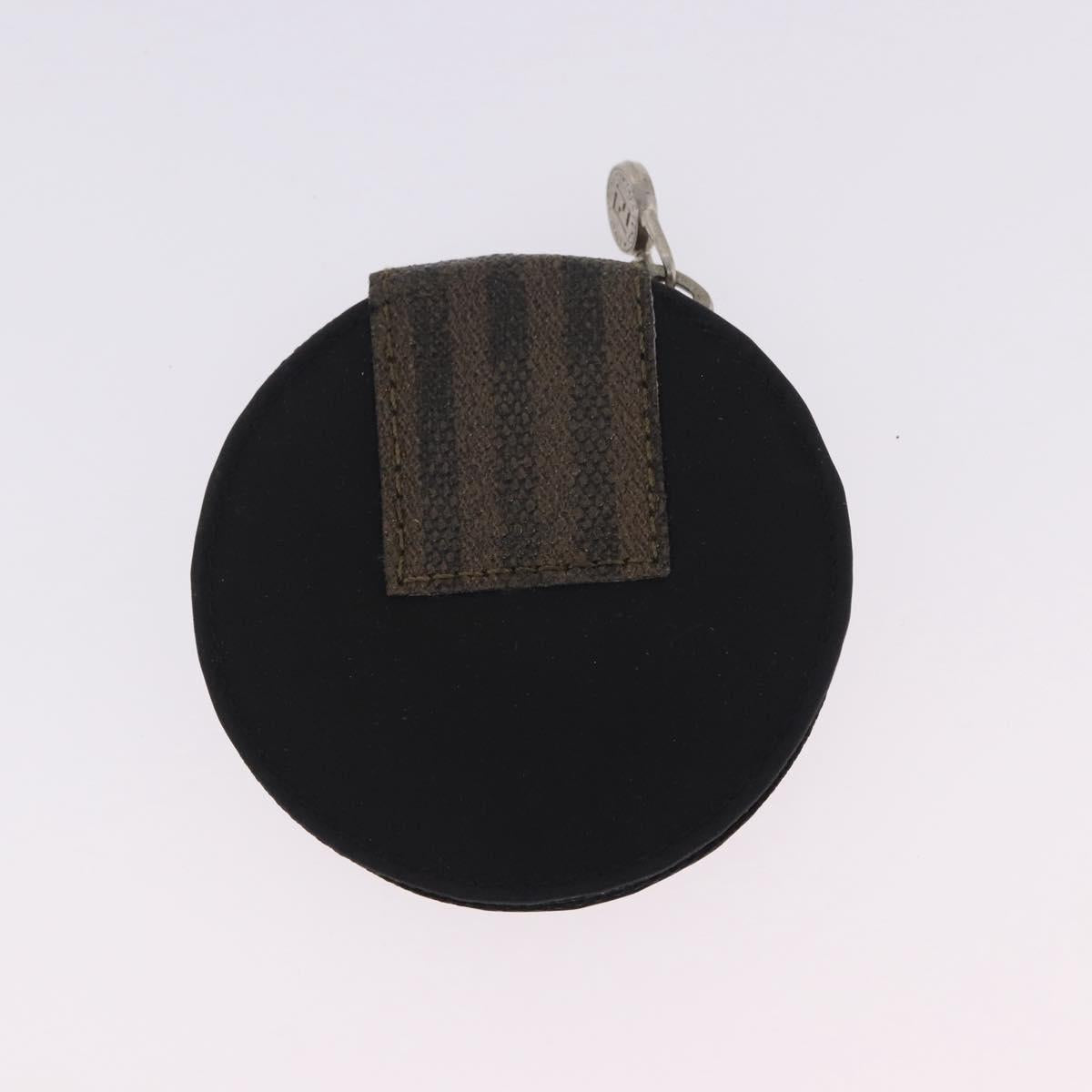FENDI Zucca Canvas Wallet Nylon 2 Set Brown Black Auth 198577