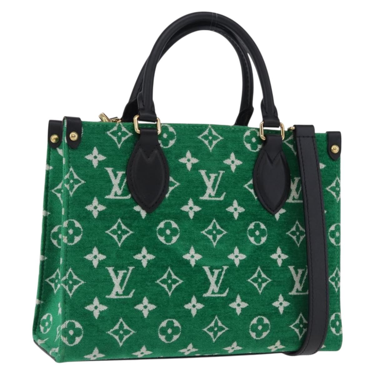 LOUIS VUITTON Monogram Jacquard Velvet On the Go PM Green M46216 Auth 198605M