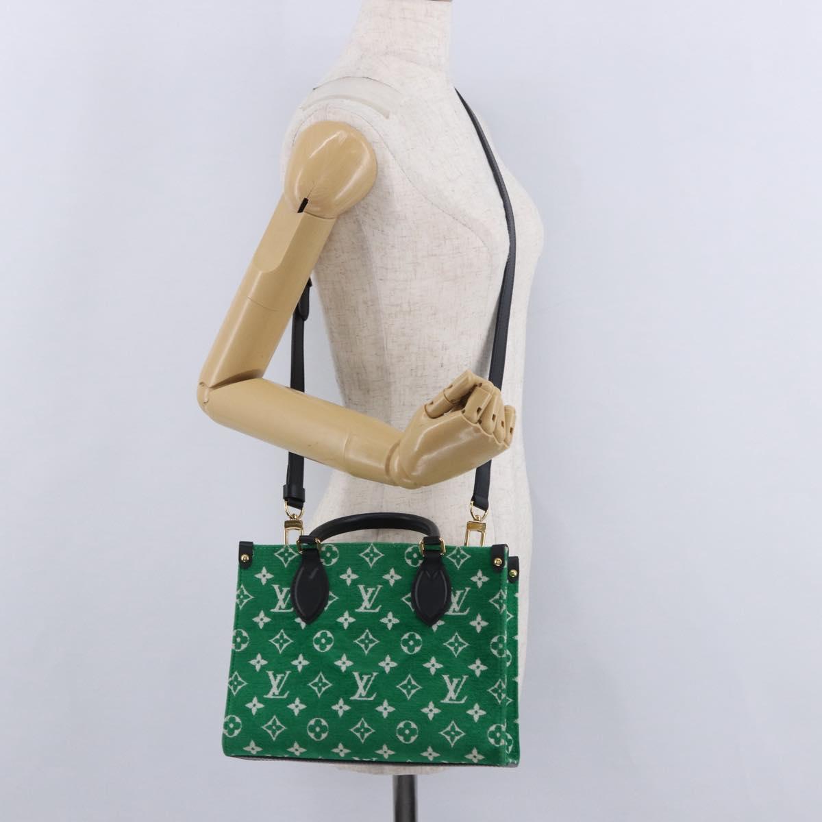 LOUIS VUITTON Monogram Jacquard Velvet On the Go PM Green M46216 Auth 198605M
