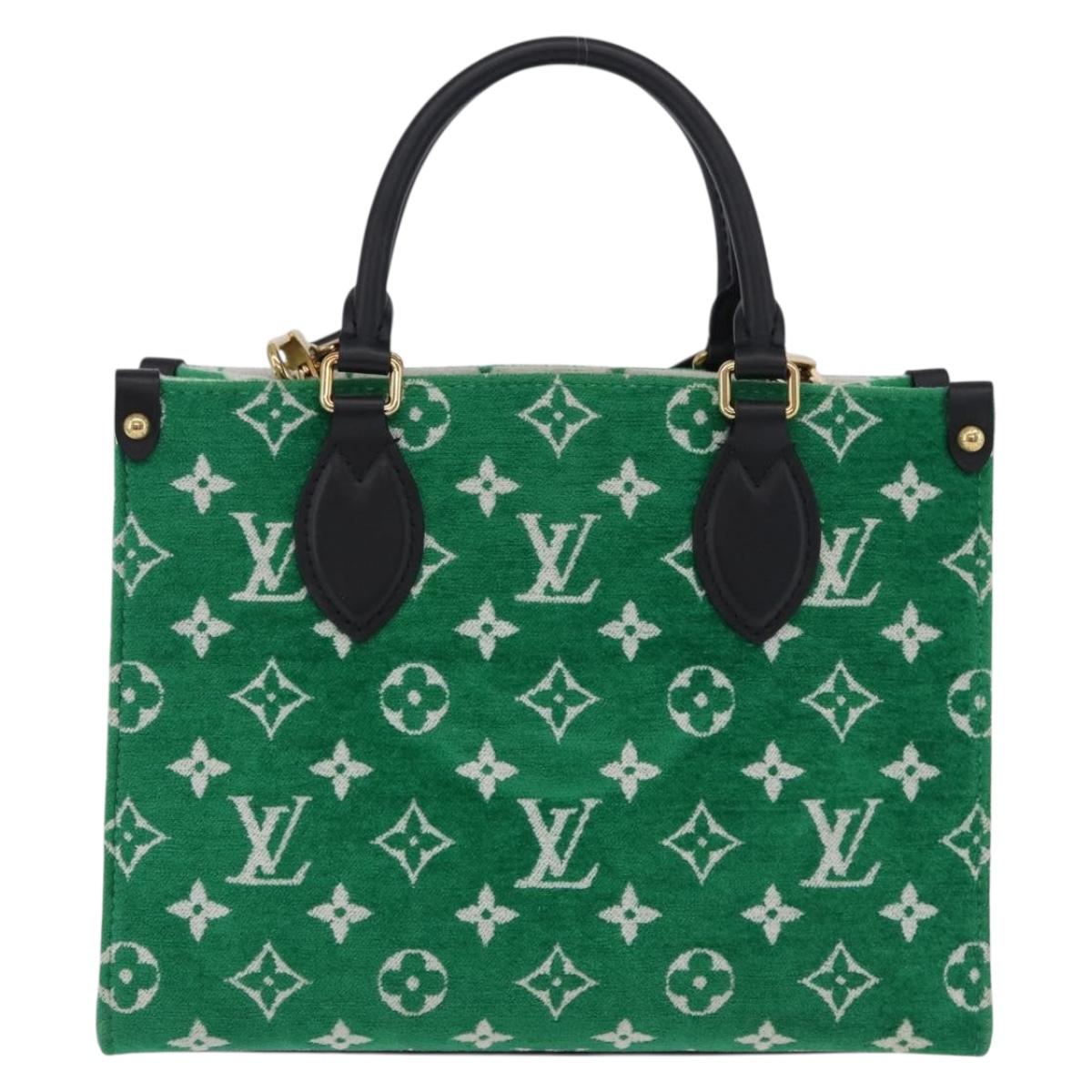 LOUIS VUITTON Monogram Jacquard Velvet On the Go PM Green M46216 Auth 198605M