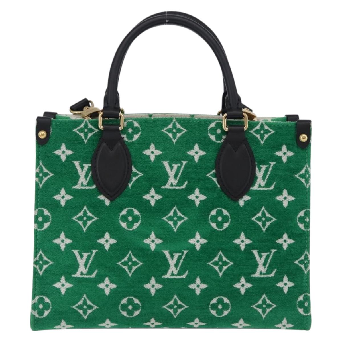 LOUIS VUITTON Monogram Jacquard Velvet On the Go PM Green M46216 Auth 198605M