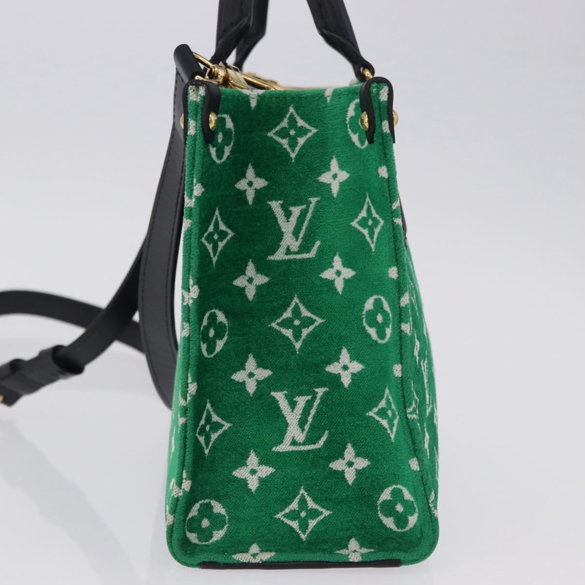 LOUIS VUITTON Monogram Jacquard Velvet On the Go PM Green M46216 Auth 198605M