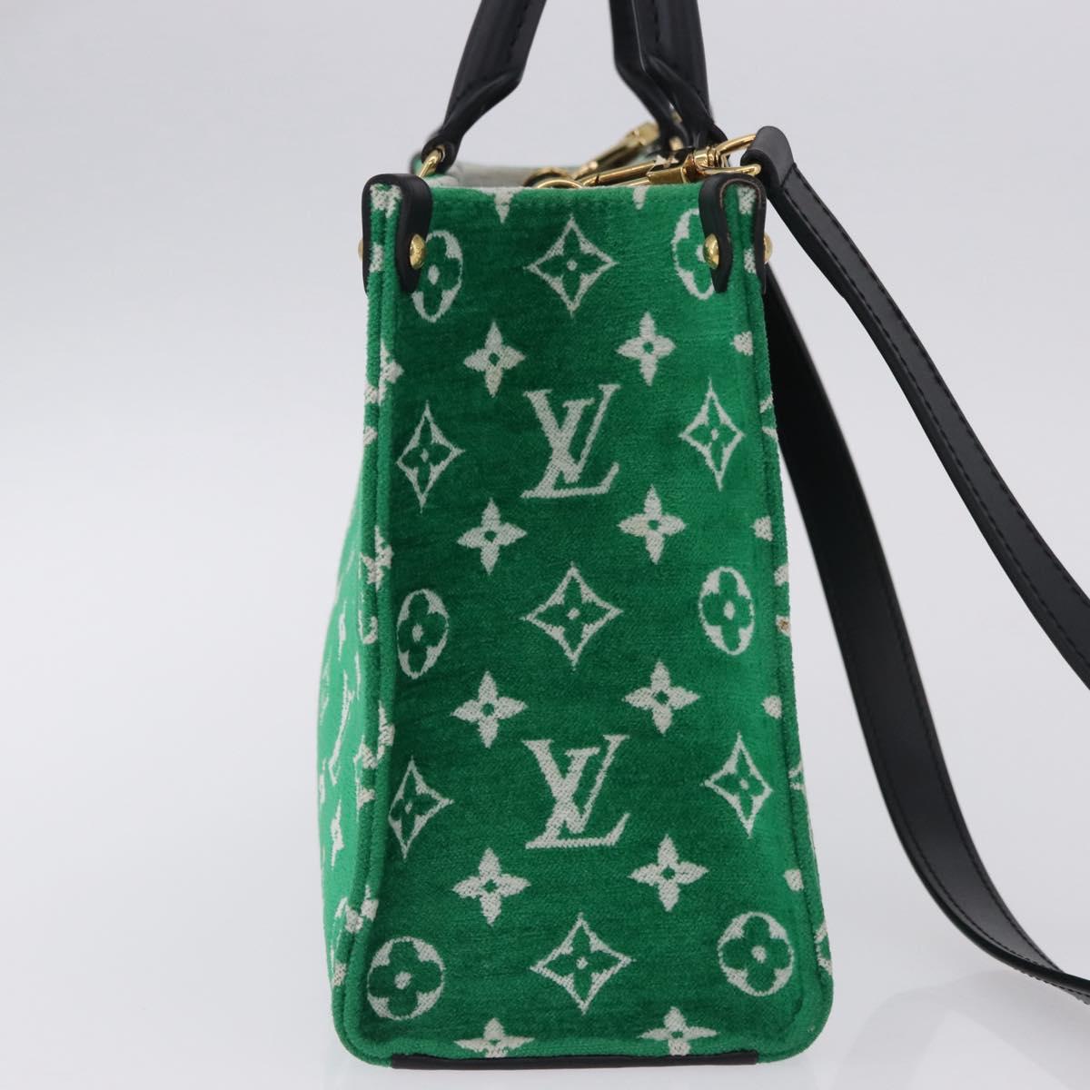 LOUIS VUITTON Monogram Jacquard Velvet On the Go PM Green M46216 Auth 198605M
