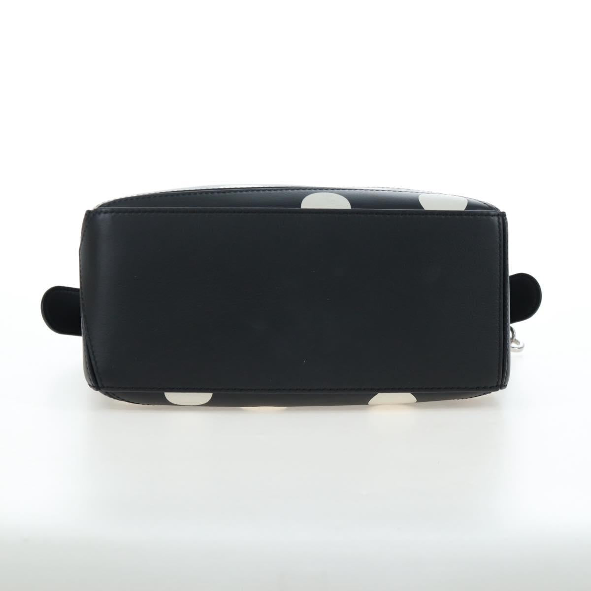 LOEWE Puzzle 10 Puzzle Bag Small Leather 2way Black Silver Auth 198606SM