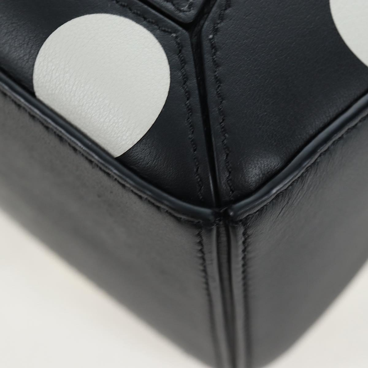 LOEWE Puzzle 10 Puzzle Bag Small Leather 2way Black Silver Auth 198606SM