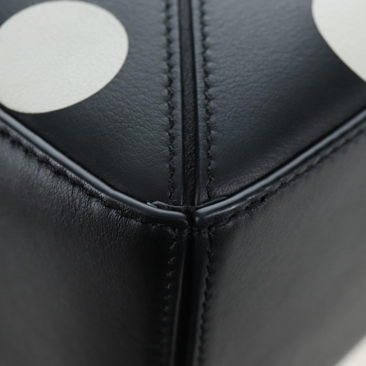 LOEWE Puzzle 10 Puzzle Bag Small Leather 2way Black Silver Auth 198606SM