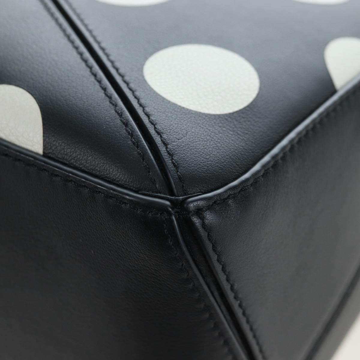 LOEWE Puzzle 10 Puzzle Bag Small Leather 2way Black Silver Auth 198606SM