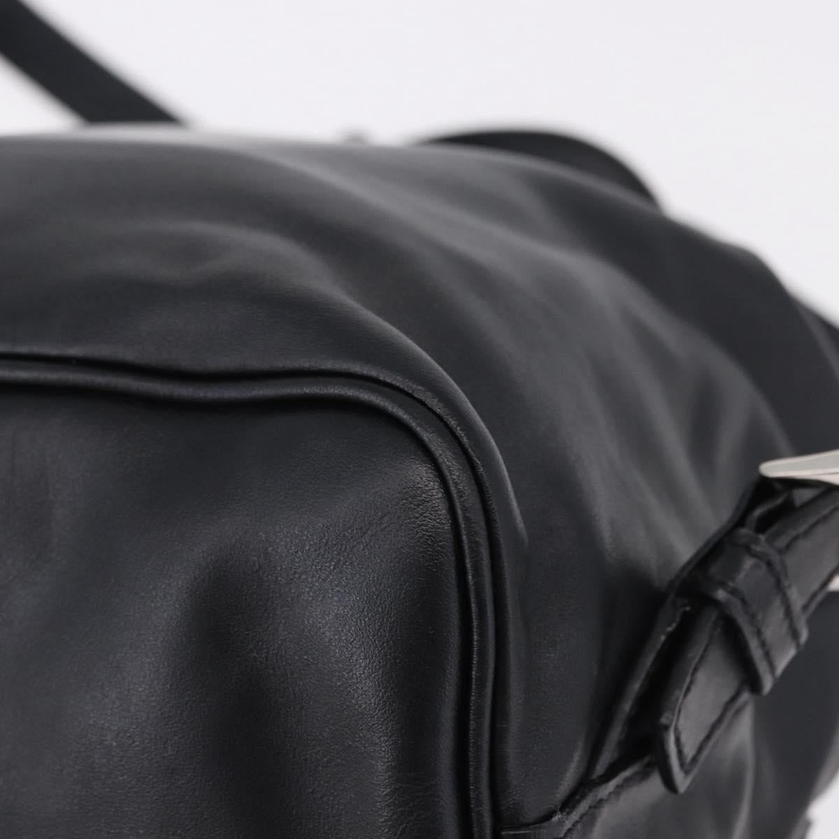 PRADA Backpack Leather Black Silver 1BZ677 Auth 198608V