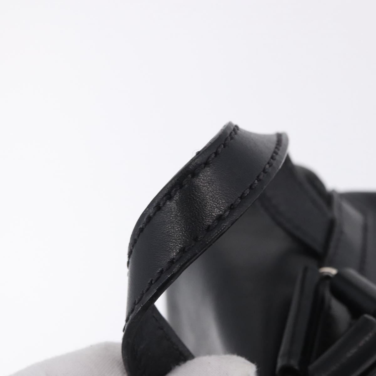 PRADA Backpack Leather Black Silver 1BZ677 Auth 198608V