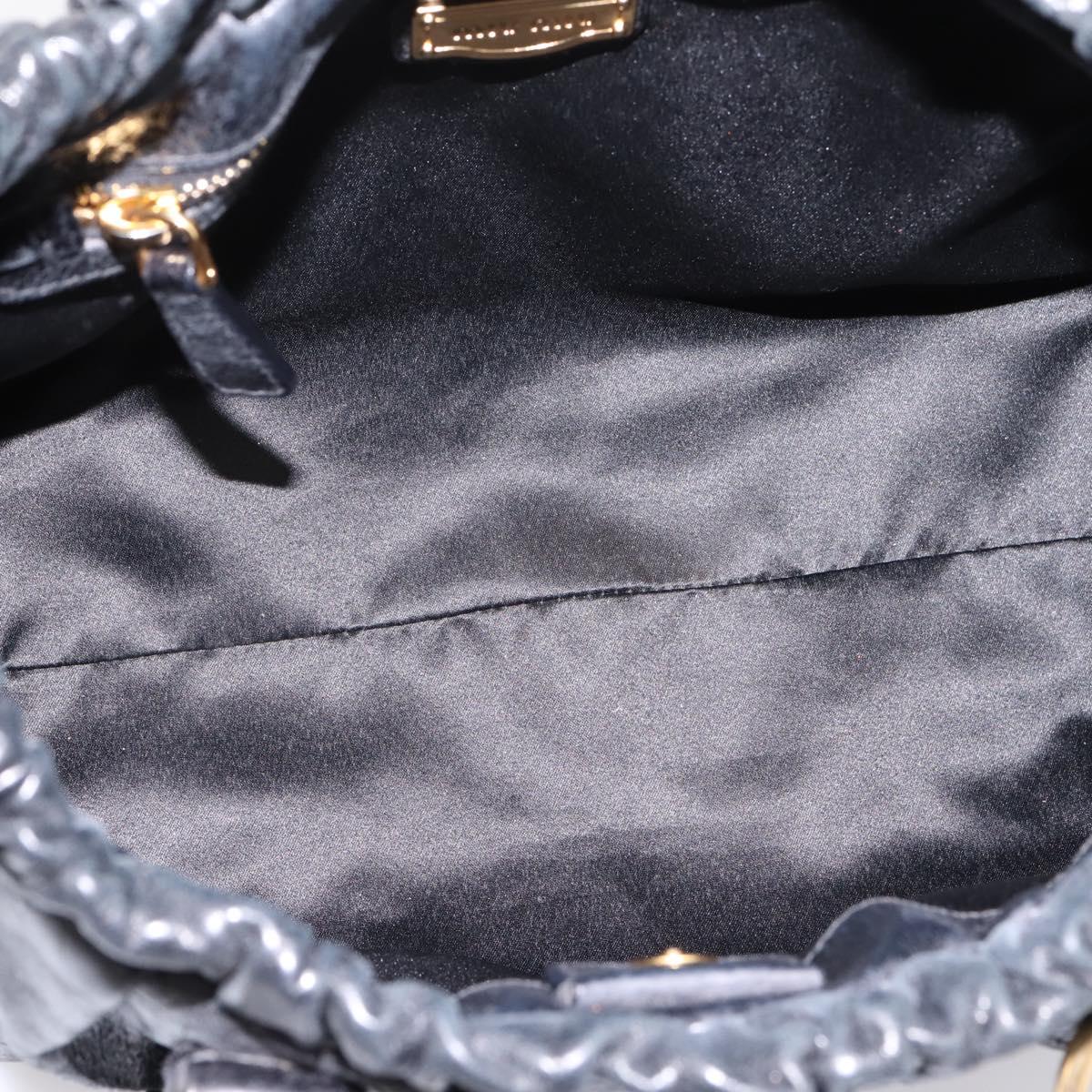 Miu Miu Hand Bag Leather 2way Black Gold Auth 198610M