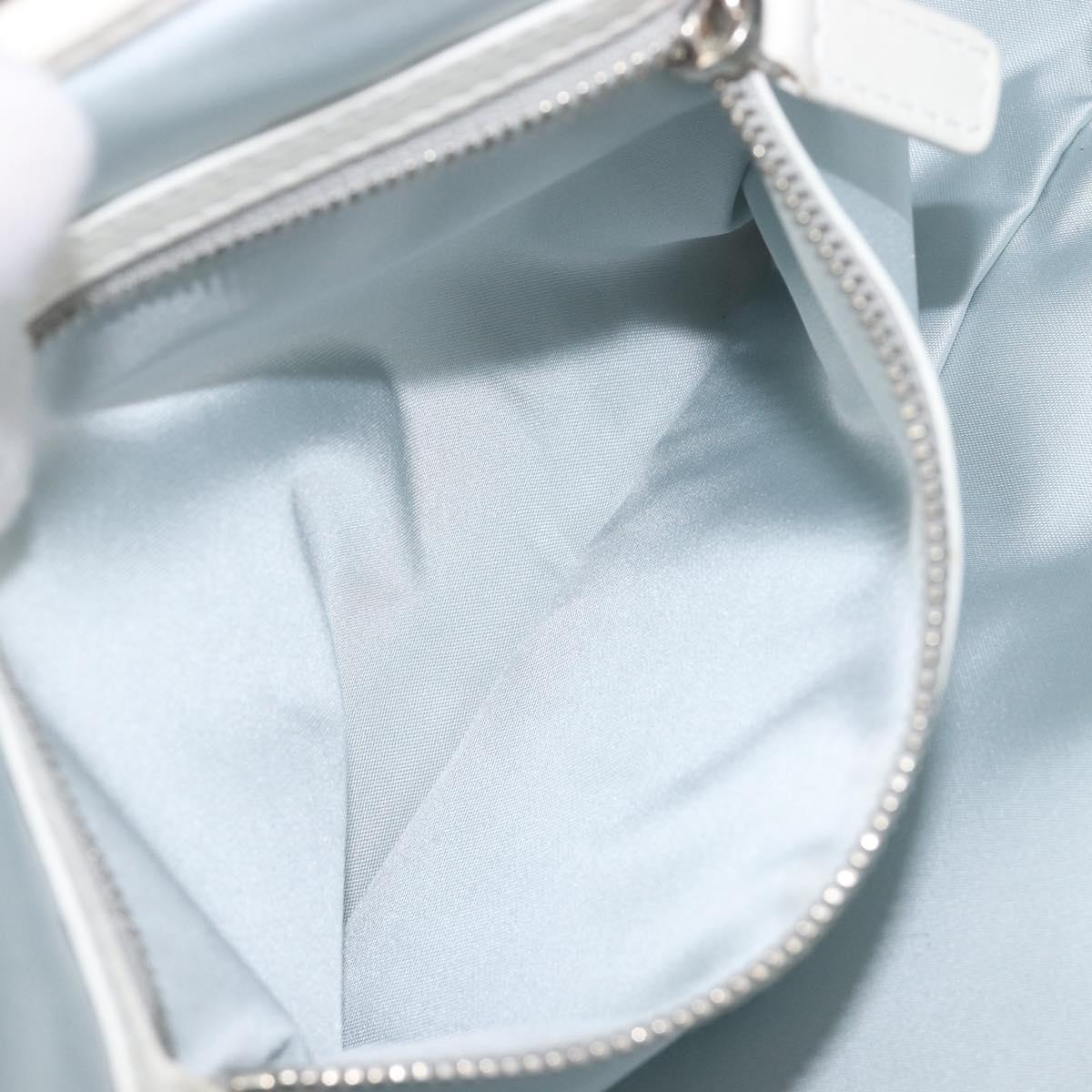 Christian Dior Trotter Canvas Romantic Bag PVC White Silver Auth 198611V