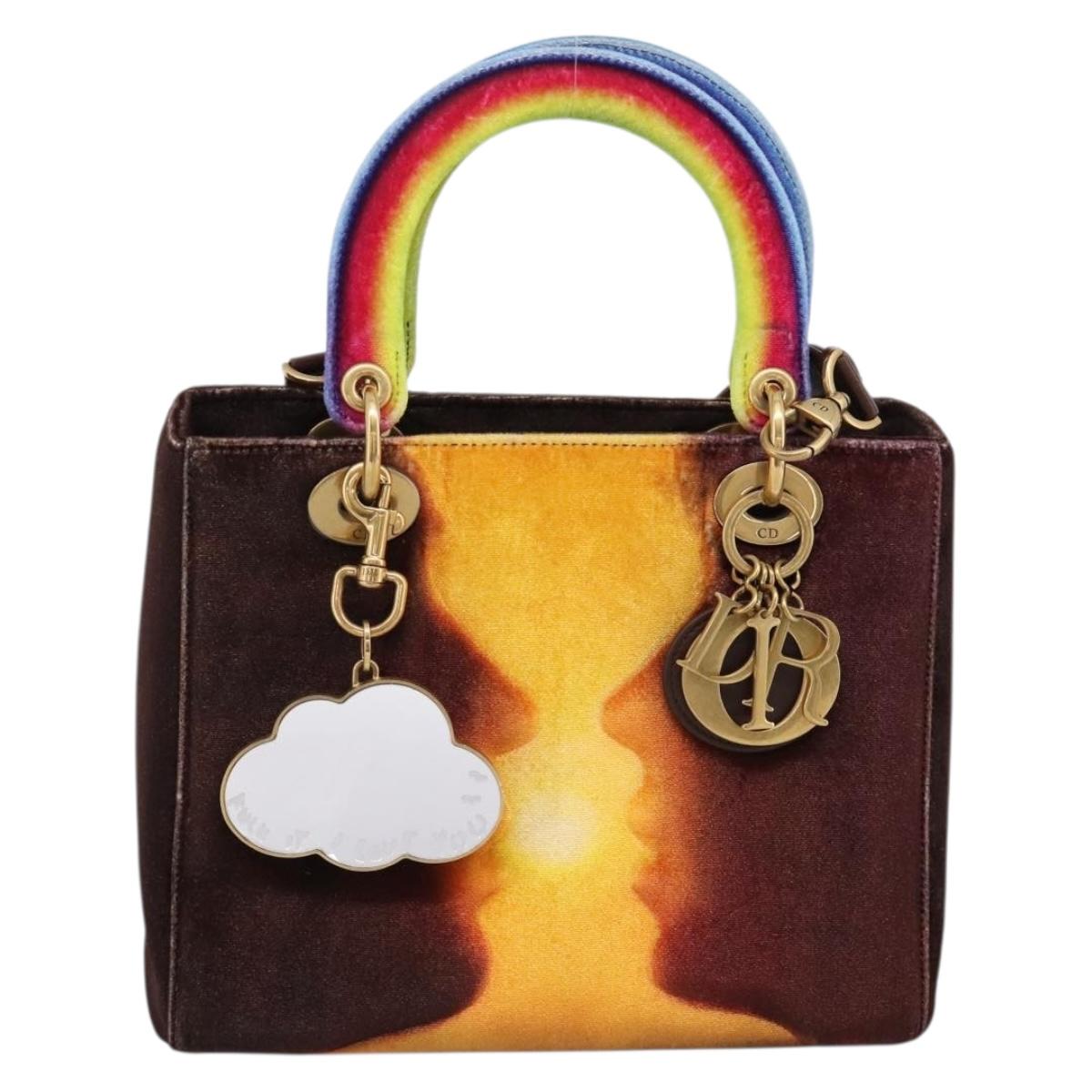 Christian Dior Lady Dior Ladyart x Friedrich Knass Bag Velvet 2way Auth 198612SM