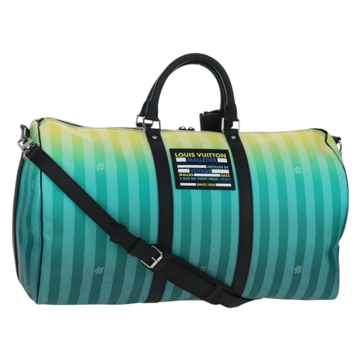 LOUIS VUITTON Damier Stripe Gradation Keepall Bandouliere 50 Auth 198613SM
