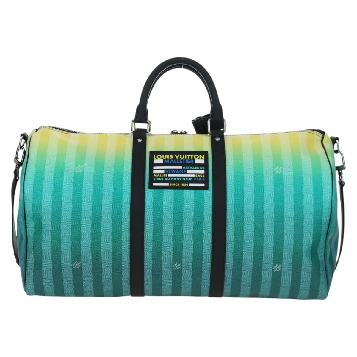 LOUIS VUITTON Damier Stripe Gradation Keepall Bandouliere 50 Auth 198613SM