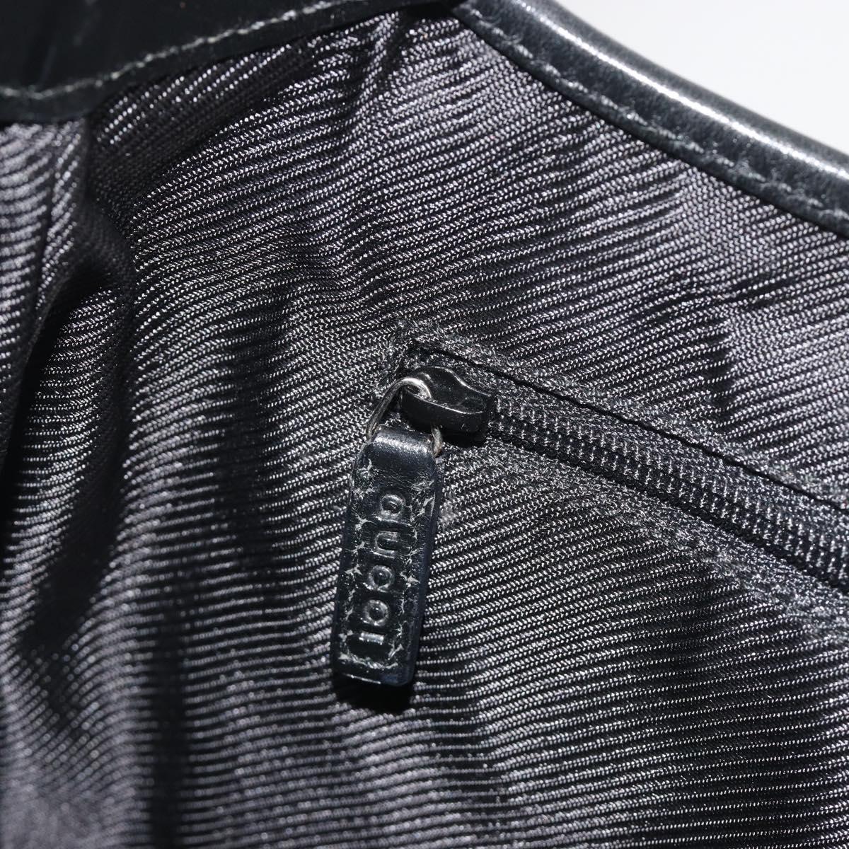 GUCCI GG Canvas Jackie Shoulder Bag Black Silver 001 3306 Auth 198620V