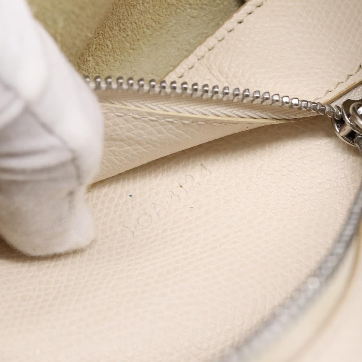 CELINE Horizontal Cabas Large Tote Bag Leather White Black Auth 198621A