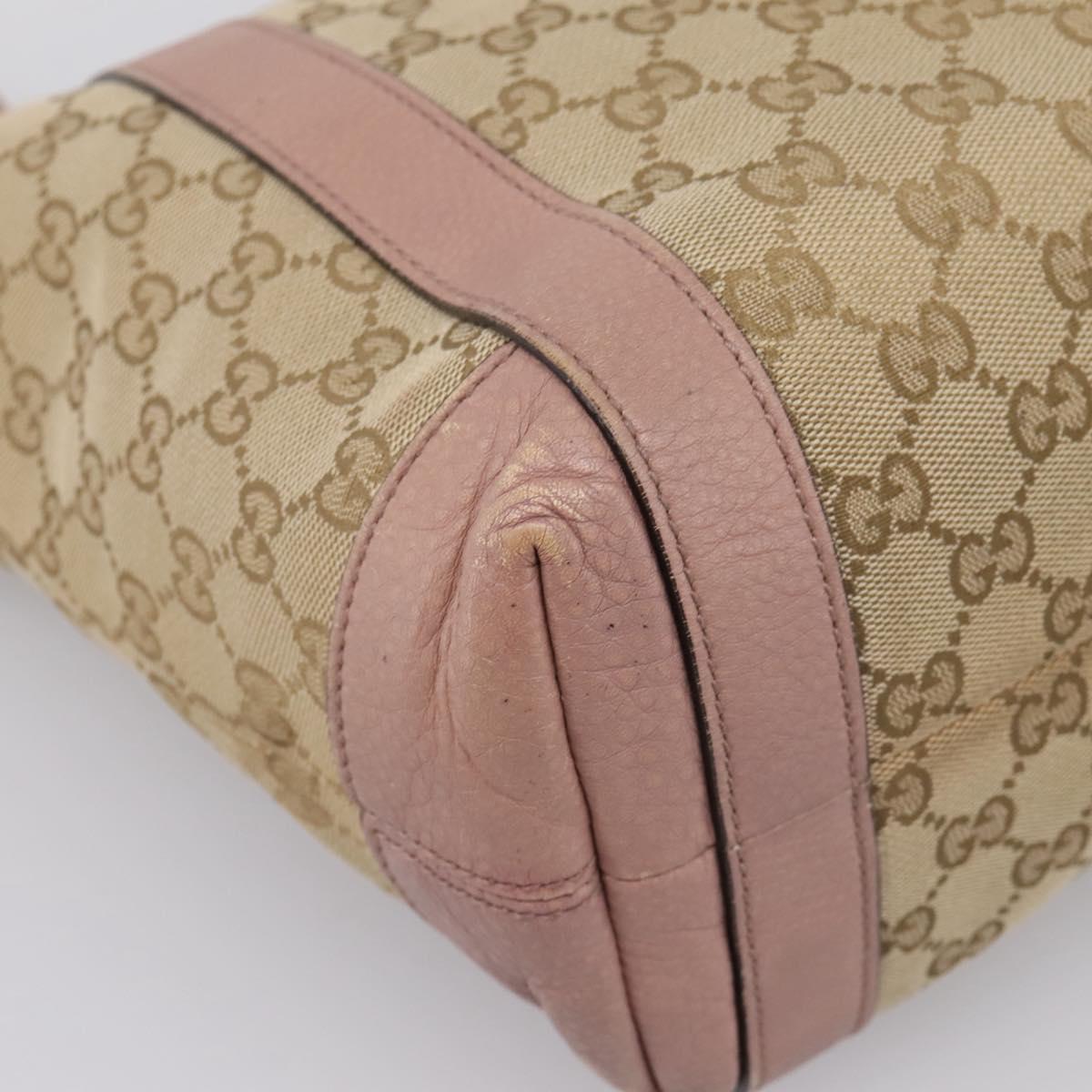 GUCCI GG Canvas Miss GG Tote Bag Beige Gold Tone 342591 Auth 198622