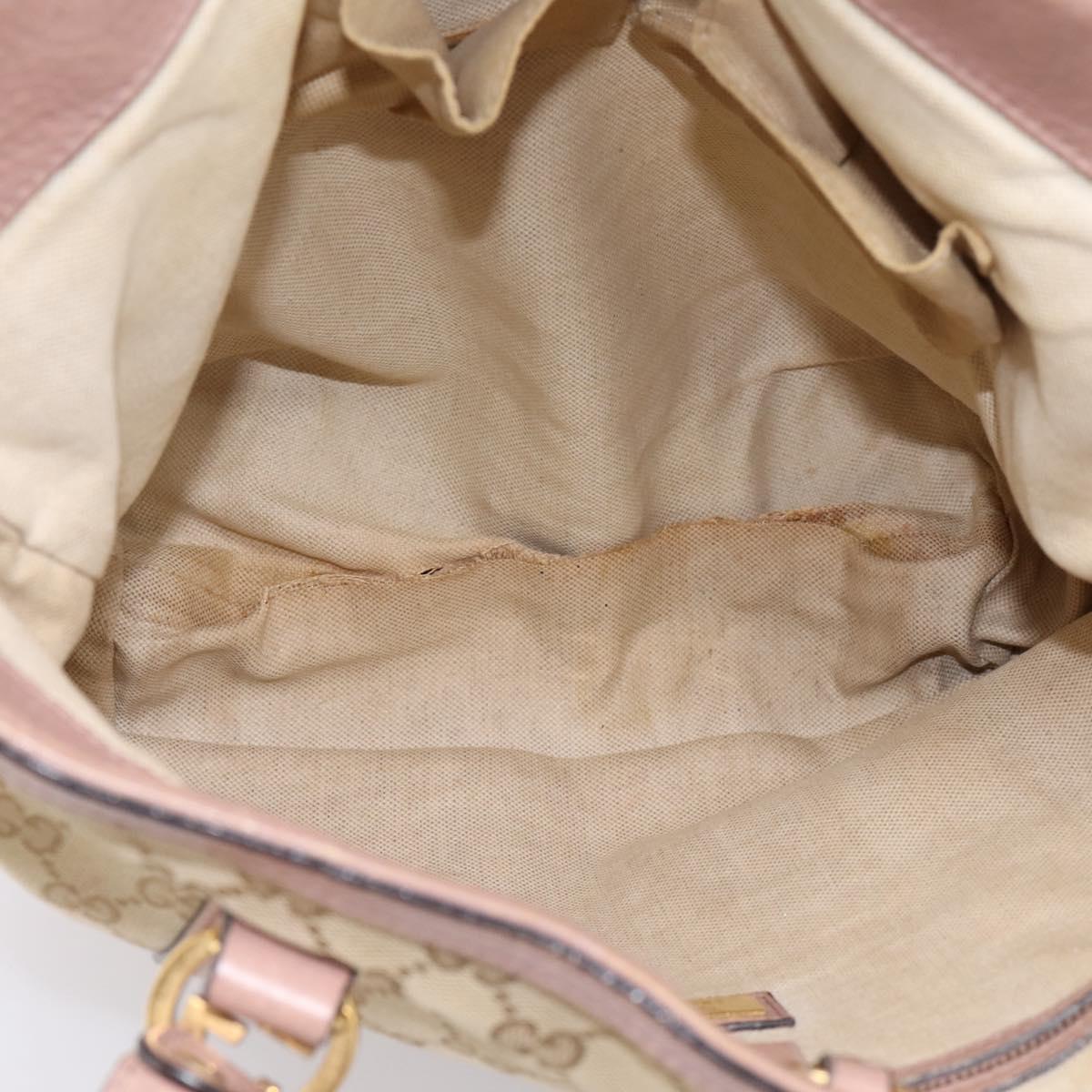 GUCCI GG Canvas Miss GG Tote Bag Beige Gold Tone 342591 Auth 198622