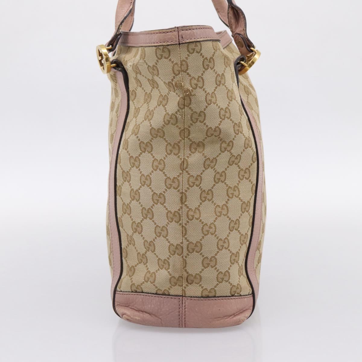 GUCCI GG Canvas Miss GG Tote Bag Beige Gold Tone 342591 Auth 198622