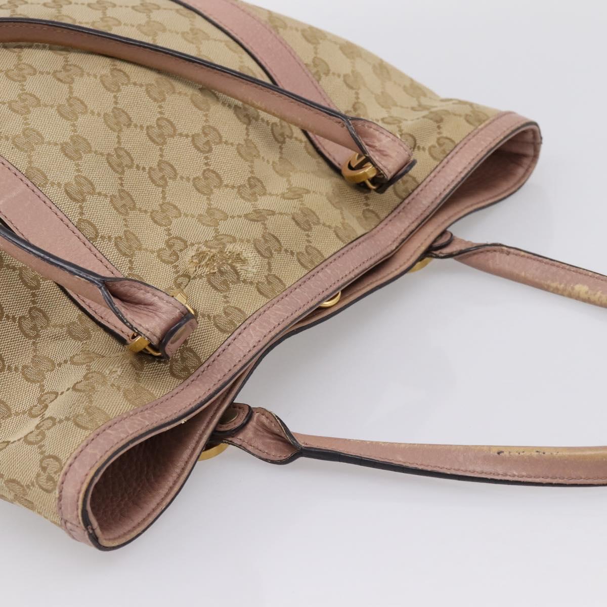 GUCCI GG Canvas Miss GG Tote Bag Beige Gold Tone 342591 Auth 198622