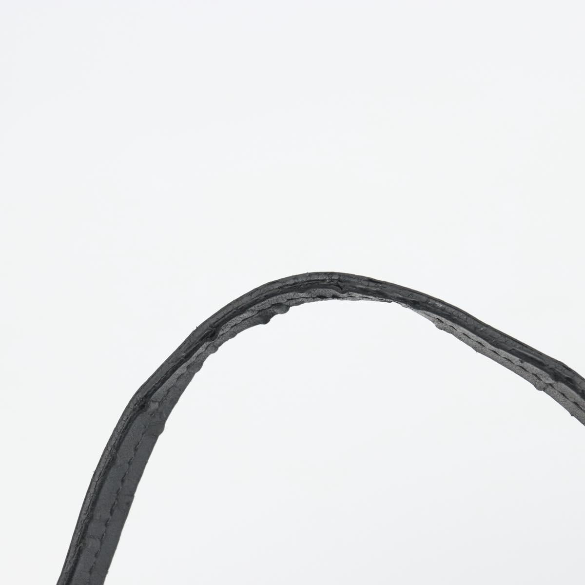 PRADA Tote Bag Nylon Black Gold Tone Auth 198624