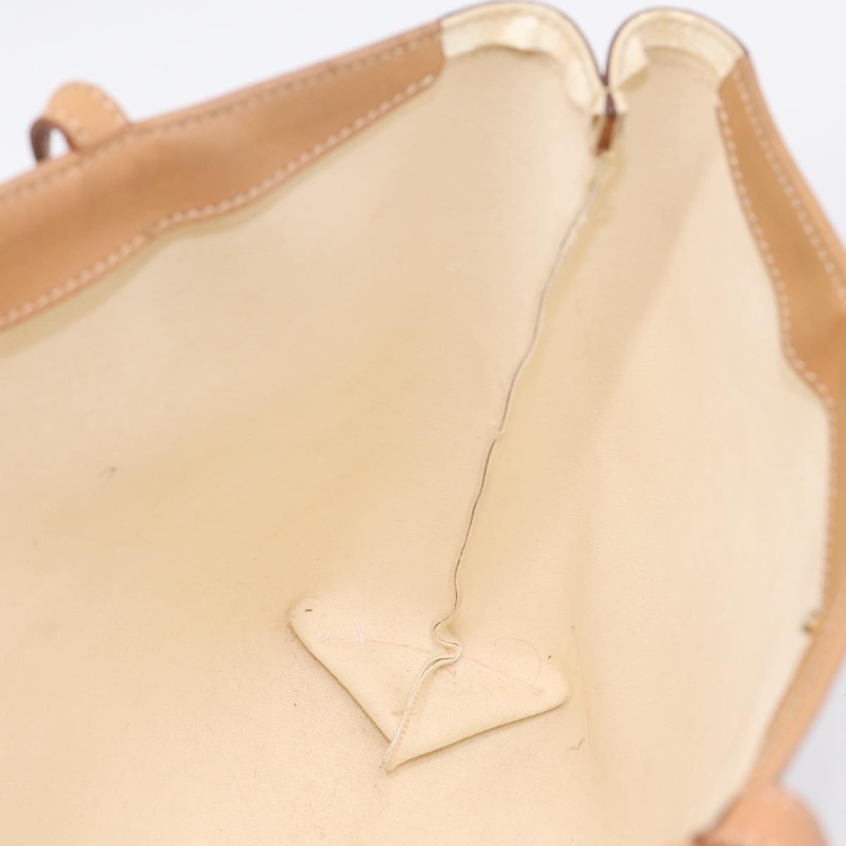 CELINE Macadam Tote Bag PVC Leather White Beige Auth 198626